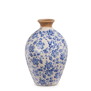 Open image in slideshow, Blue and White Floral Vintage Vase
