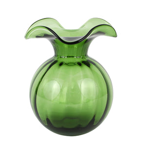 Open image in slideshow, Hibiscus Glass Medium Fluted Vase
