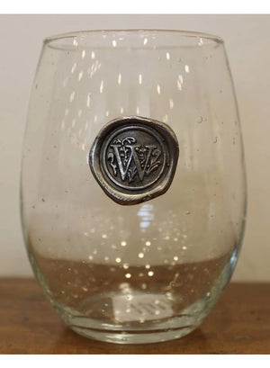 Open image in slideshow, Initial Stemless Wine Glass
